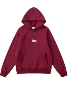 Slim-Fit Casual Hoodie in Wine Red