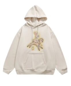 Trendy Hoodie with Deer Print
